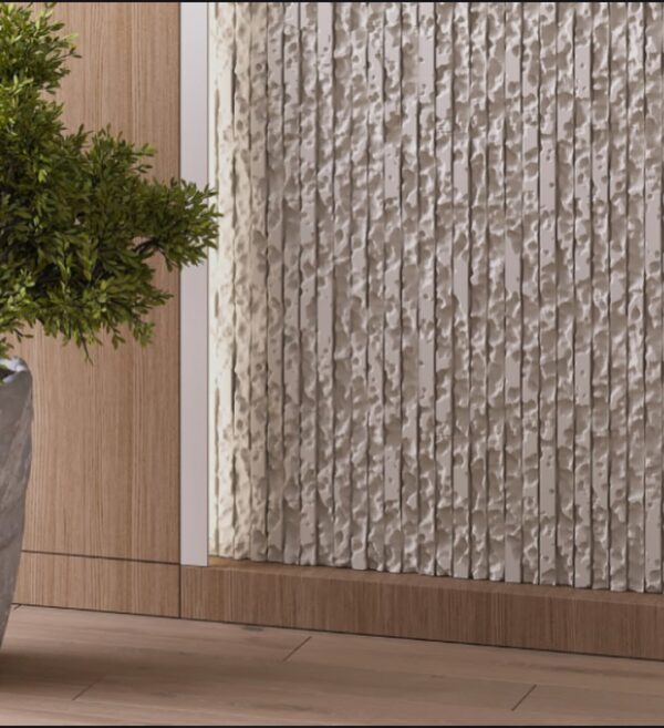 PANOU 3D TEO Dimensiuni- 600x600x31 mmGreutate- 7,8 kgGrosimea reliefului 12-31 mmMaterial- gips compozit de înaltă calitate Particularități- necesită vopsire (2) TEO