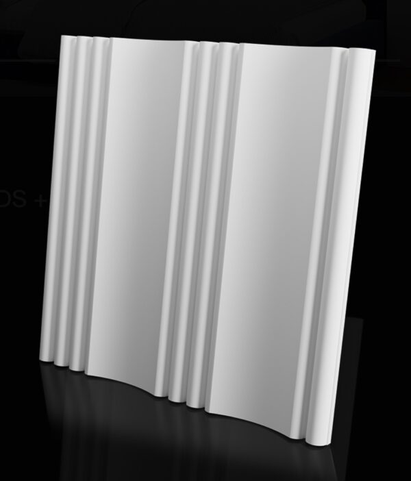 PANOU 3D WOODSDimensiuni- 600x600x29 mmGreutate- 7,2 kgGrosimea reliefului 13-29 mmMaterial- gips compozit de înaltă calitate Particularități- necesită vopsire WOODS